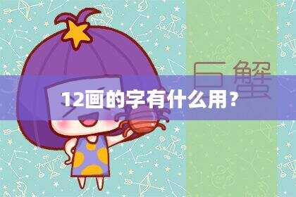 12画的字有什么用？