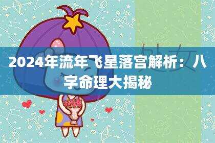 2024年流年飞星落宫解析：八字命理大揭秘
