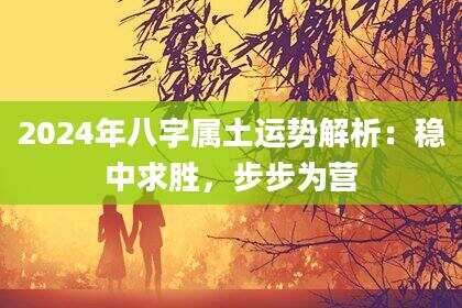 2024年八字属土运势解析：稳中求胜，步步为营