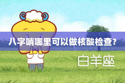 八字哨哪里可以做核酸检查？