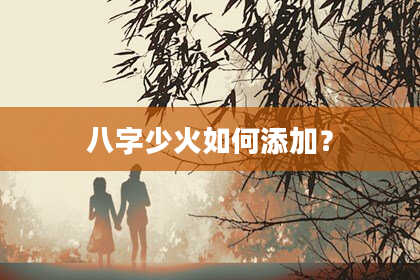 八字少火如何添加？