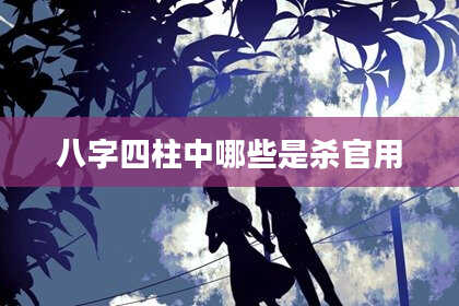 八字四柱中哪些是杀官用