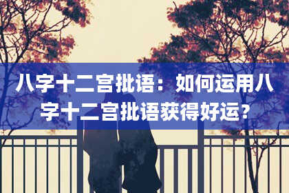 八字十二宫批语：如何运用八字十二宫批语获得好运？