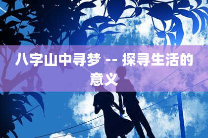 八字山中寻梦-探寻生活的意义