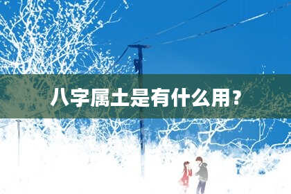 八字属土是有什么用?
