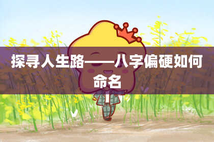 探寻人生路——八字偏硬如何命名