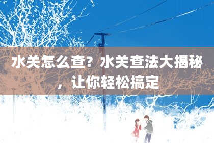 水关怎么查？水关查法大揭秘，让你轻松搞定