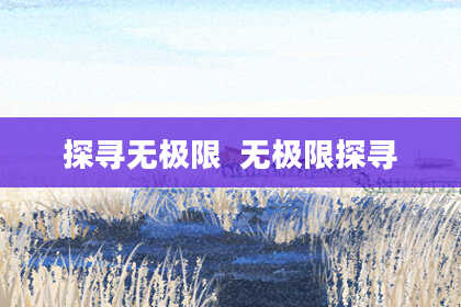 探寻无极限  无极限探寻