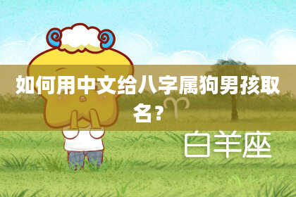 如何用中文给八字属狗男孩取名？
