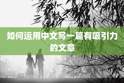 如何运用中文写一篇有吸引力的文章