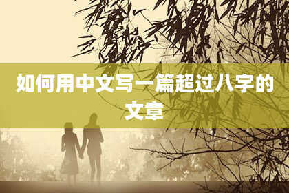 如何用中文写一篇超过八字的文章