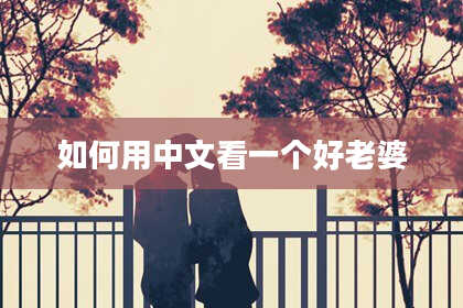 如何用中文看一个好老婆
