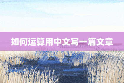 如何运算用中文写一篇文章