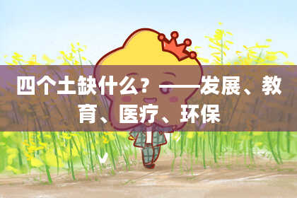 四个土缺什么？——发展、教育、医疗、环保