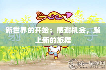 新世界的开始：感谢机会，踏上新的旅程