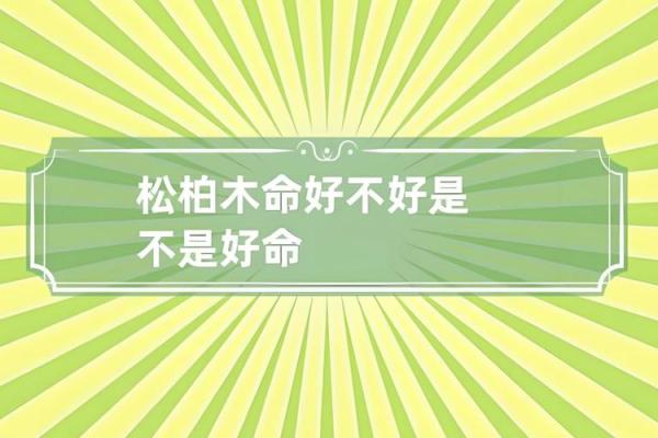 松柏木命者的五行缺失：揭示与弥补之道
